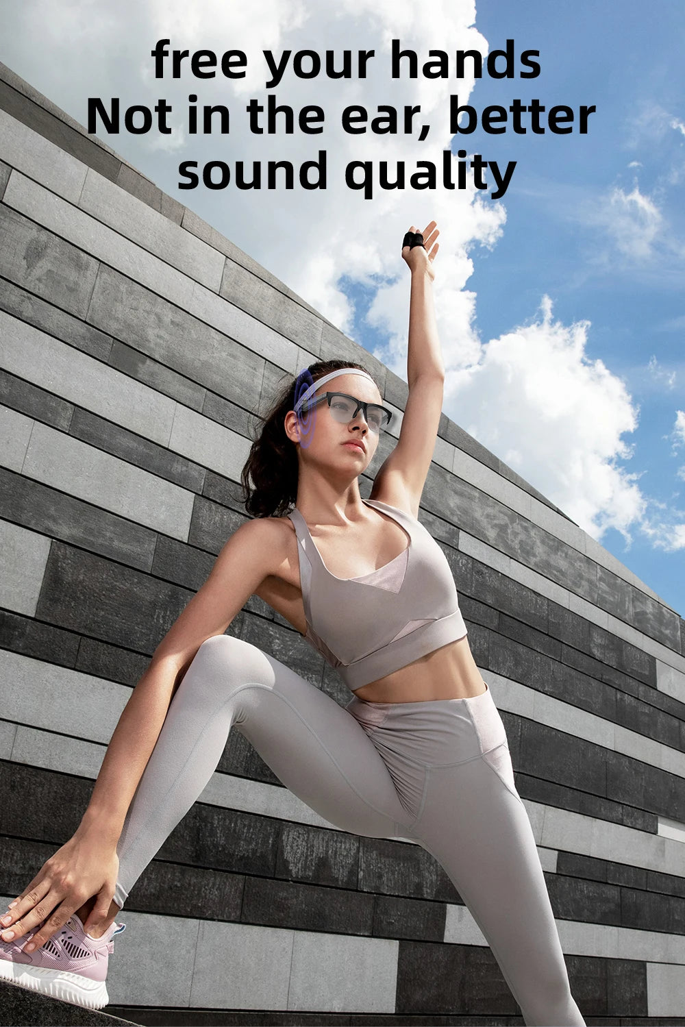 F02 Semi Frame Wireless Bluetooth Glasses Hands Free Calling Audio Streaming Lightweight Comfortable Design Budget Friendly