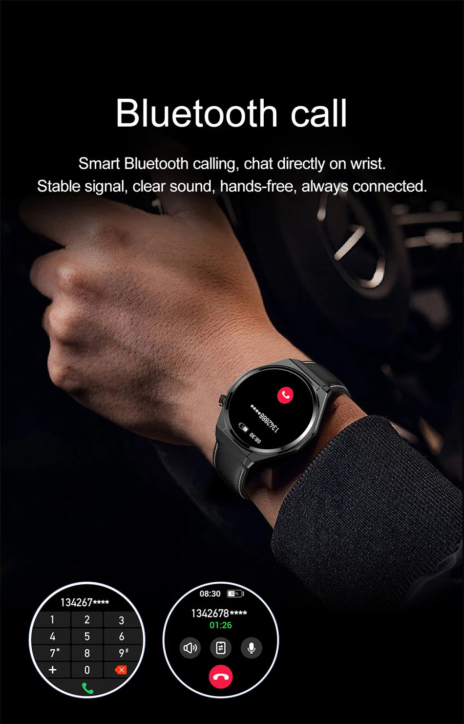 New Ultra Thin Smart Watch Men HD AMOLED 150+Sports NFC GPS Track IP68 Waterproof Health Monitor Bluetooth Call Smartwatch Woman