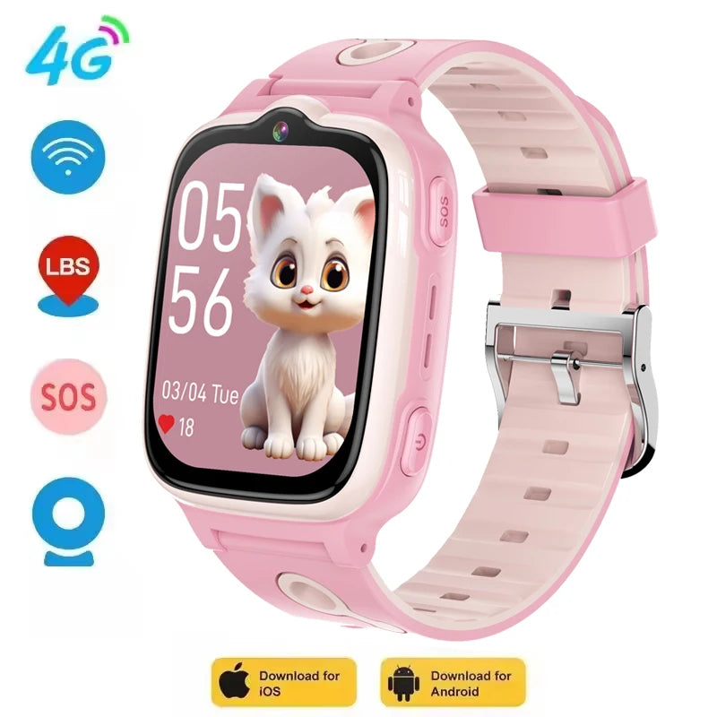 For Android Kids Smart Watch SOS GPS Location Video Call Sim Card For Children SmartWatch Camera Waterproof Watch For Boys Girls