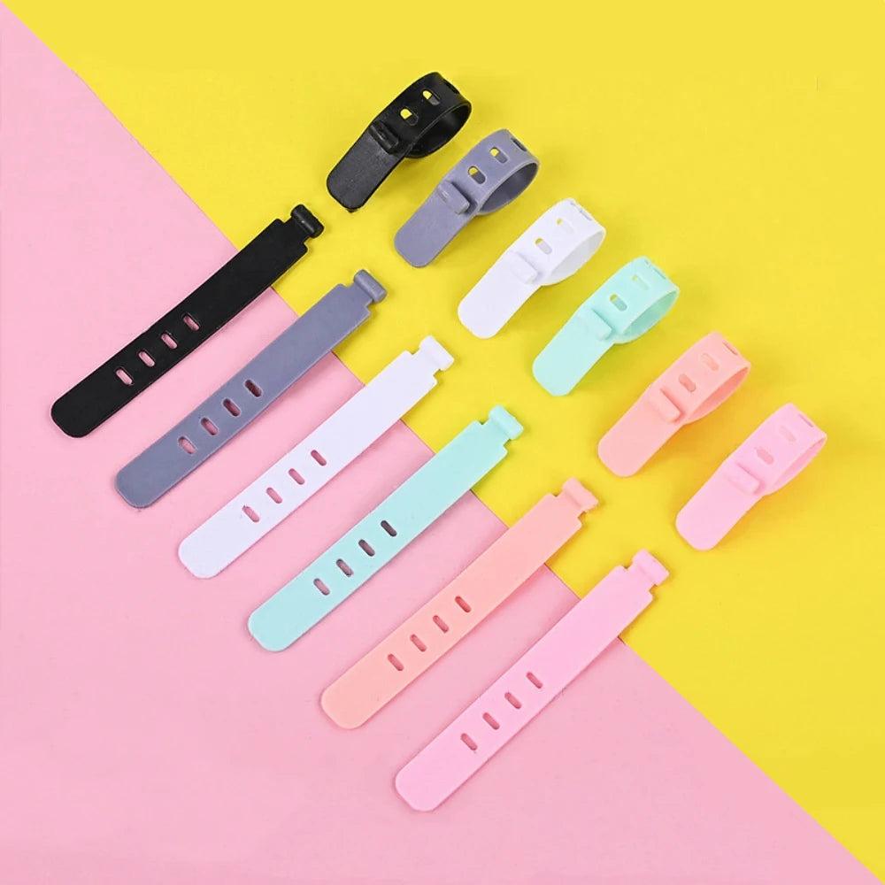 4/12/20PCS Cable Organizer Ties Clip Charger Cord Management Silicone Wire Manager Mouse Charging Cable Data Line Winder Straps - Clear Quartz Market