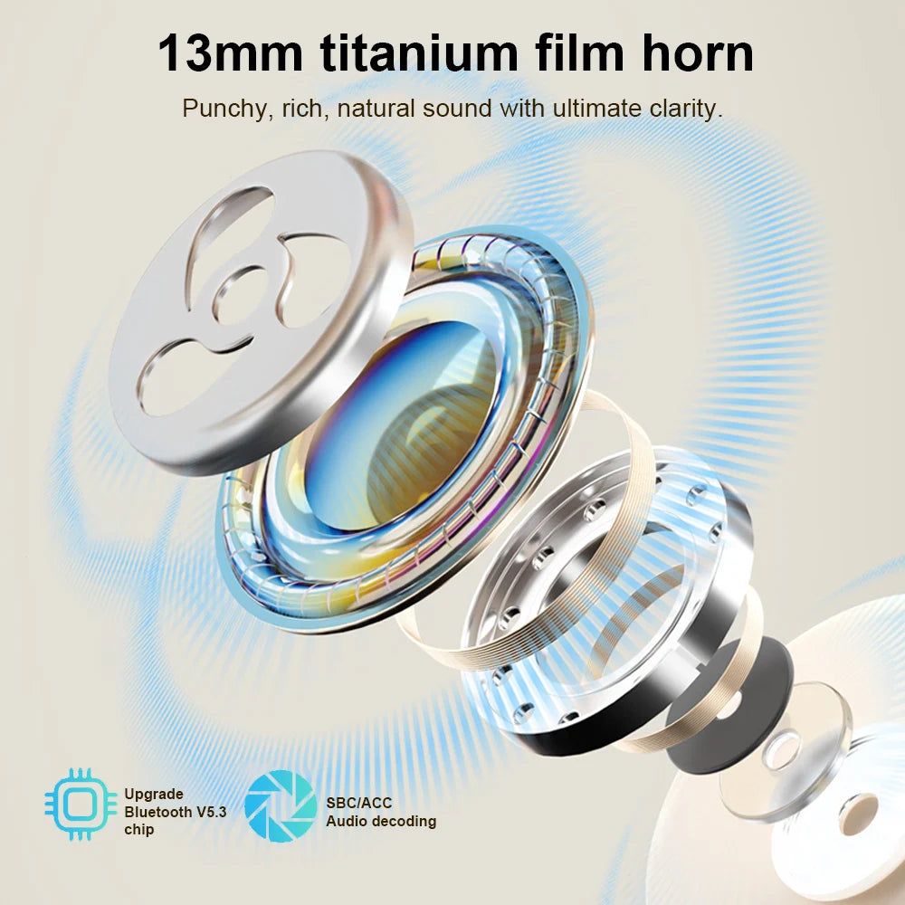 New Air Pro Wireless Bluetooth Earphones Headphones ANC Noise Reduction HiFi Sound Low Latency Earbuds HD Music Touch Headsets - Clear Quartz Market