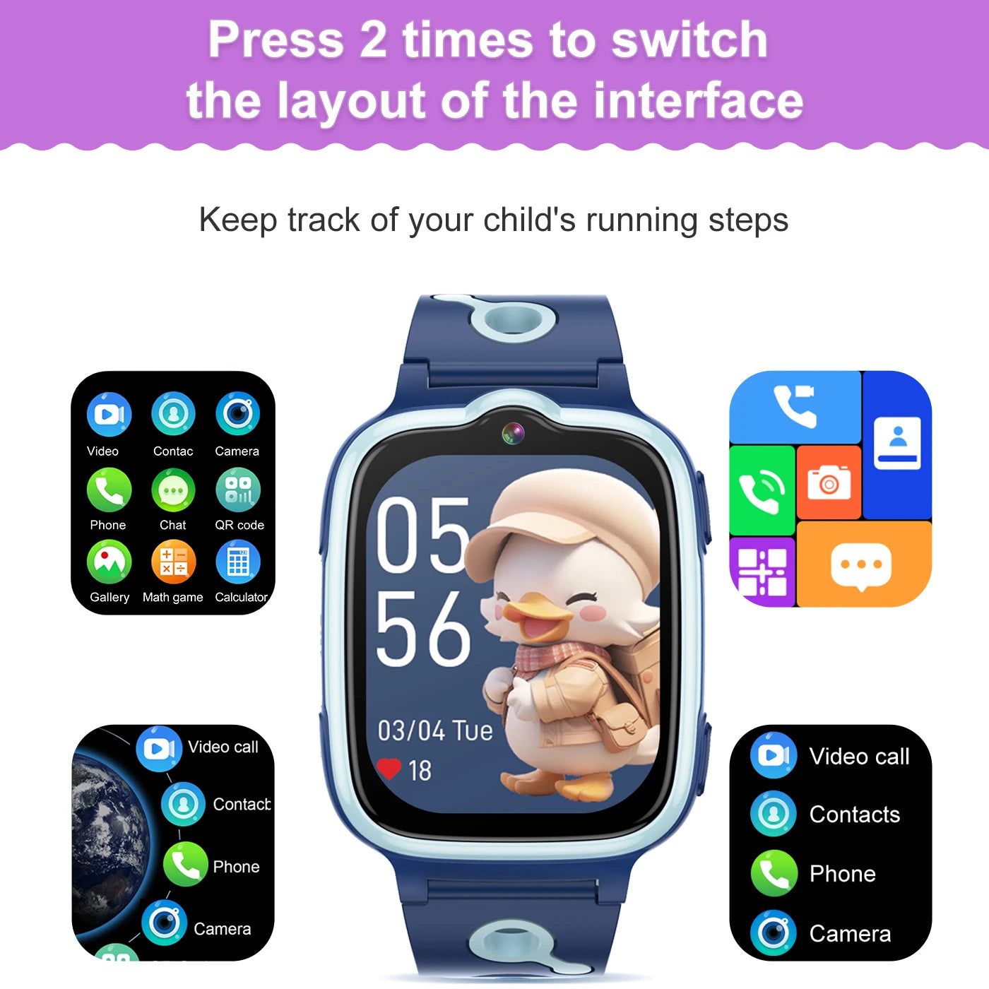 For Android Kids Smart Watch SOS GPS Location Video Call Sim Card For Children SmartWatch Camera Waterproof Watch For Boys Girls