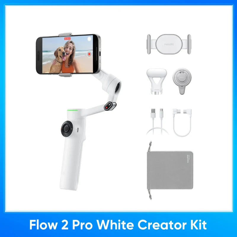 Insta360 Flow 2 Pro Handheld Gimbal Stabilizer AI Filmmaker 360° Infinite Pan Active Zoom Tracking For Insta 360 Flow 2pro