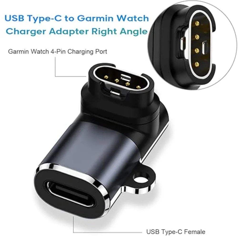 For Garmin Fenix 8 7 7S 7X 6S 6 Forerunner 955 965 Quatix USB-C Charger Smartwatch Charger Adapter Garmin Charging Cable Adapter