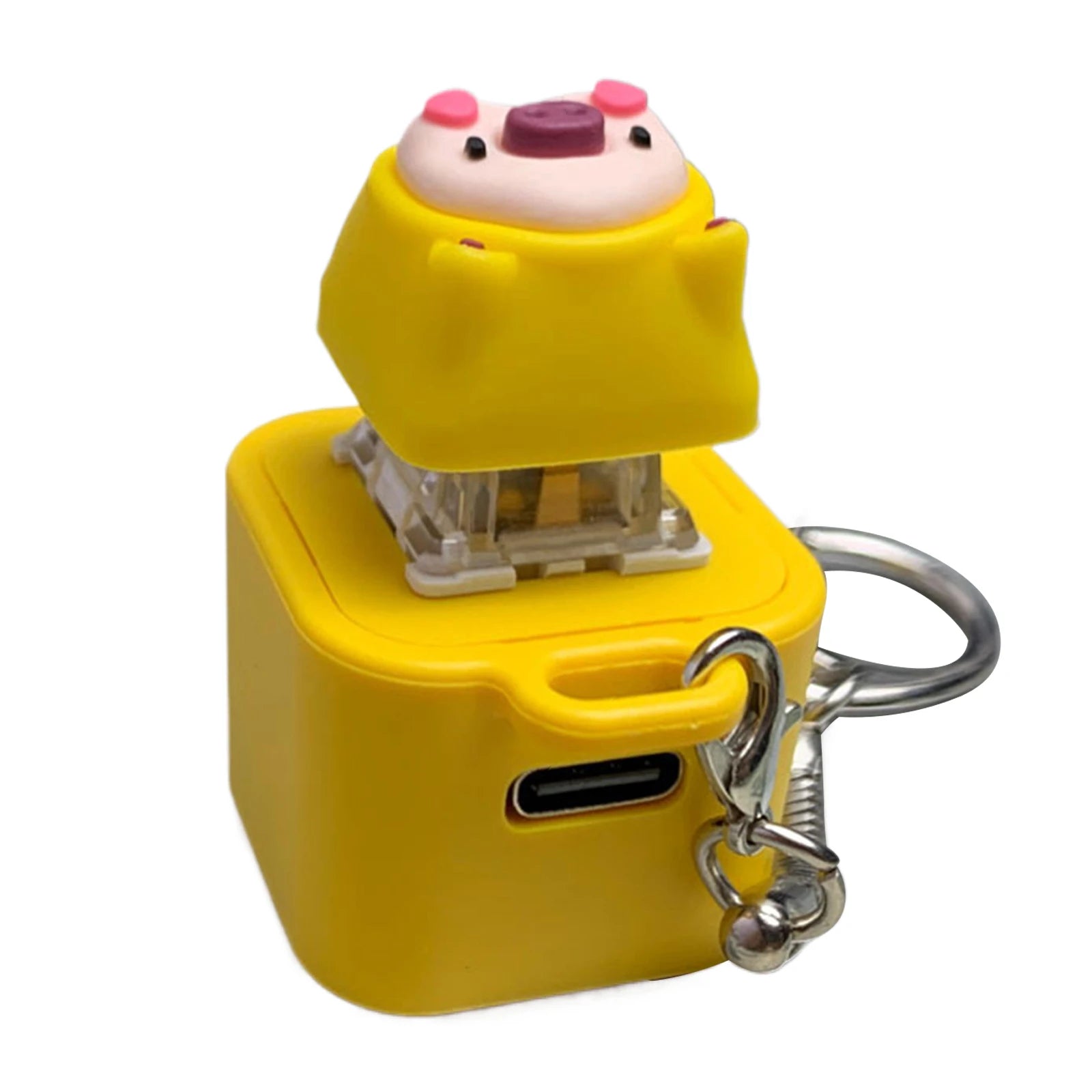 Animal Keyboard Fidget Toy with Sound Light Decompression Toys Keyboard Clicker Keychain for Adults Stress Relief Sensory Toy