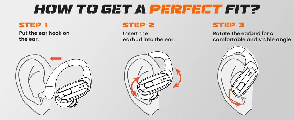 Sports Bluetooth 5.3 Headphones Wireless Earbuds Ear Buds with ENC Noise Canceling Mic LED Power Display IPX7 Waterproof Headset