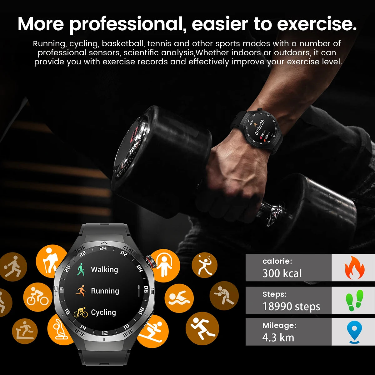 Gt5 Pro 2025 New Smart Watch Men's 1.52 HD Screen Bluetooth Talk Heart Rate Monitor Men Women NFC Outdoor Sports Smart Watch
