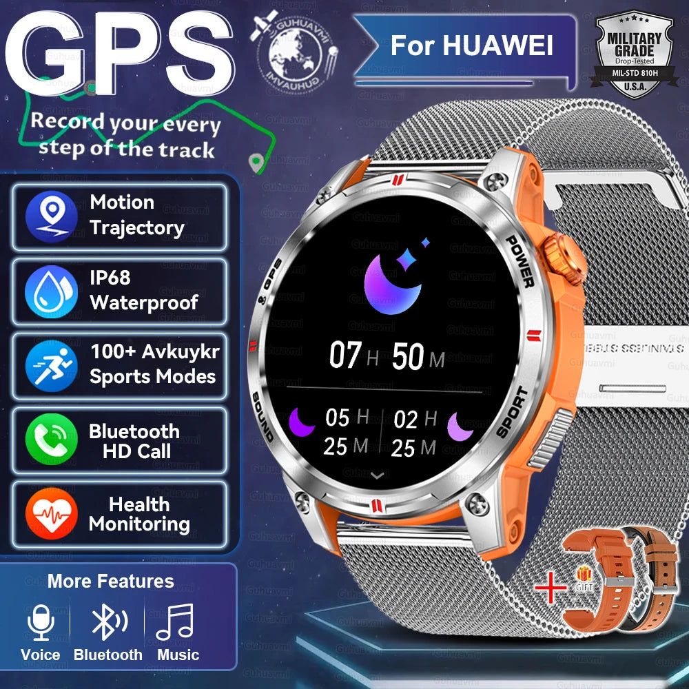 2025New GPS Bluetooth Call Smart Watch Men AMOLED HD Screen Heart Rate IP68 Waterproof Outdoor Sports Smartwatch For Android iOS