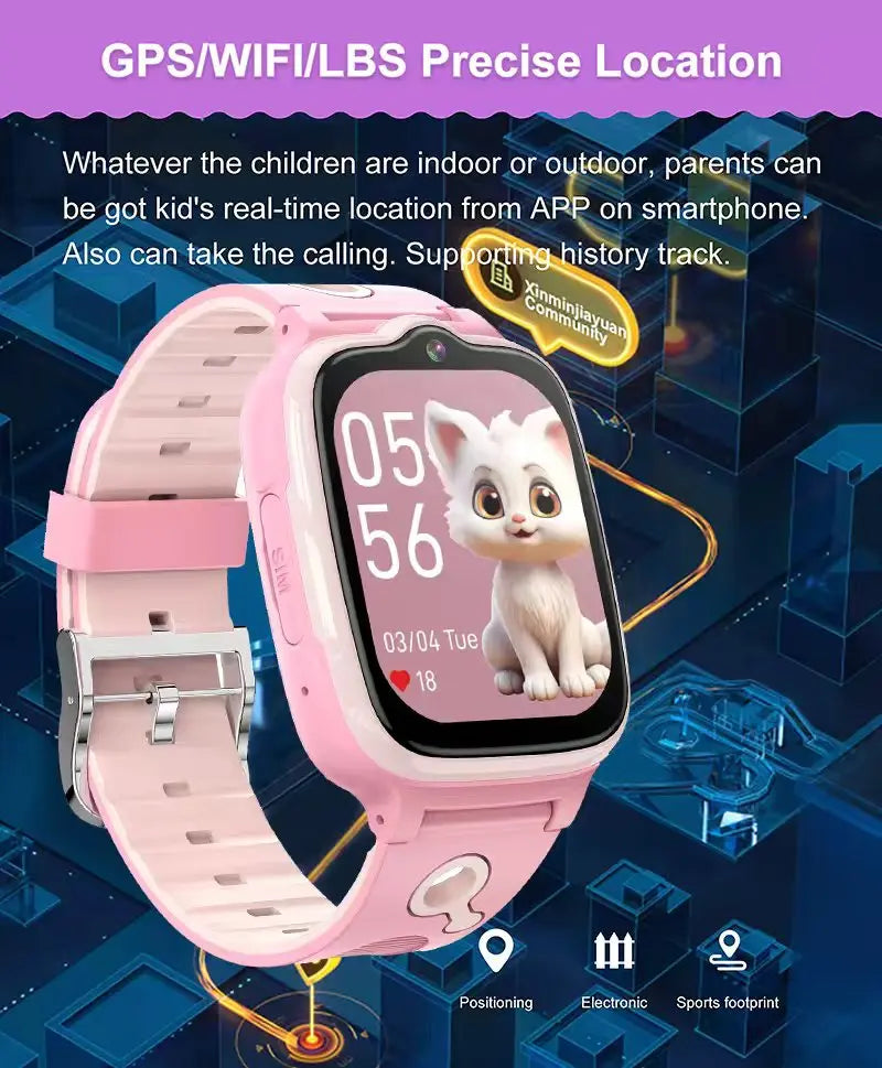 For Android Kids Smart Watch SOS GPS Location Video Call Sim Card For Children SmartWatch Camera Waterproof Watch For Boys Girls