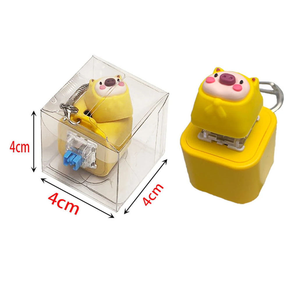 Animal Keyboard Fidget Toy with Sound Light Decompression Toys Keyboard Clicker Keychain for Adults Stress Relief Sensory Toy