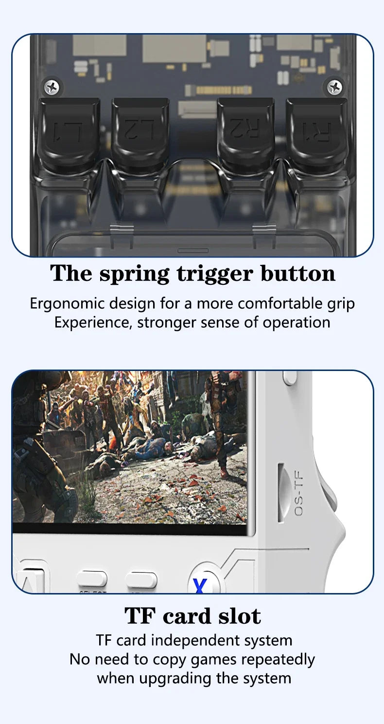 Emeka New R36 Ultra Retro Video Player 4.0-inch IPS Screen Linux System Handheld Portable Game Console 64GB/128GB Newly Upgraded