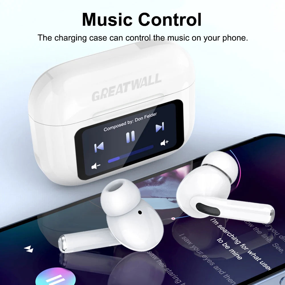 New Air Pro Wireless Bluetooth Earphones Headphones ANC Noise Reduction HiFi Sound Low Latency Earbuds HD Music Touch Headsets - Clear Quartz Market
