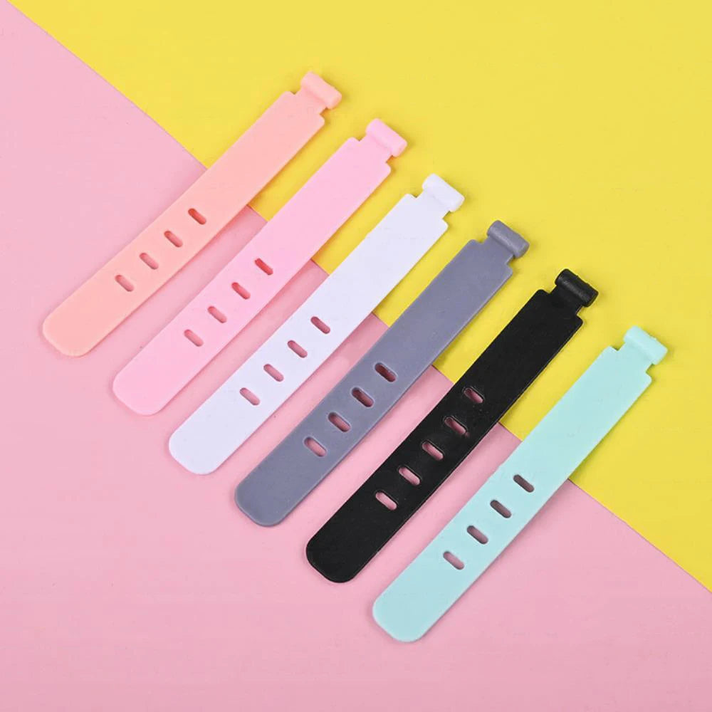 4/12/20PCS Cable Organizer Ties Clip Charger Cord Management Silicone Wire Manager Mouse Charging Cable Data Line Winder Straps - Clear Quartz Market
