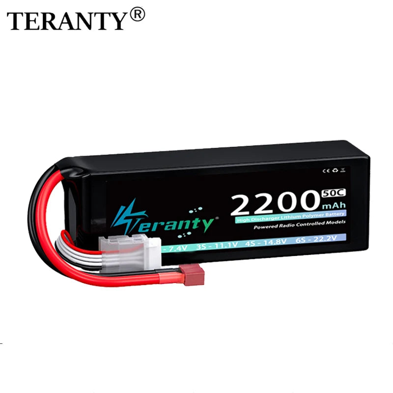 Teranty 4S Lipo FPV Drone Battery 14.8V 2200mAh 50C Softcase with T XT60 Plug for RC Car RC Helicopters Trucks RC Model Parts