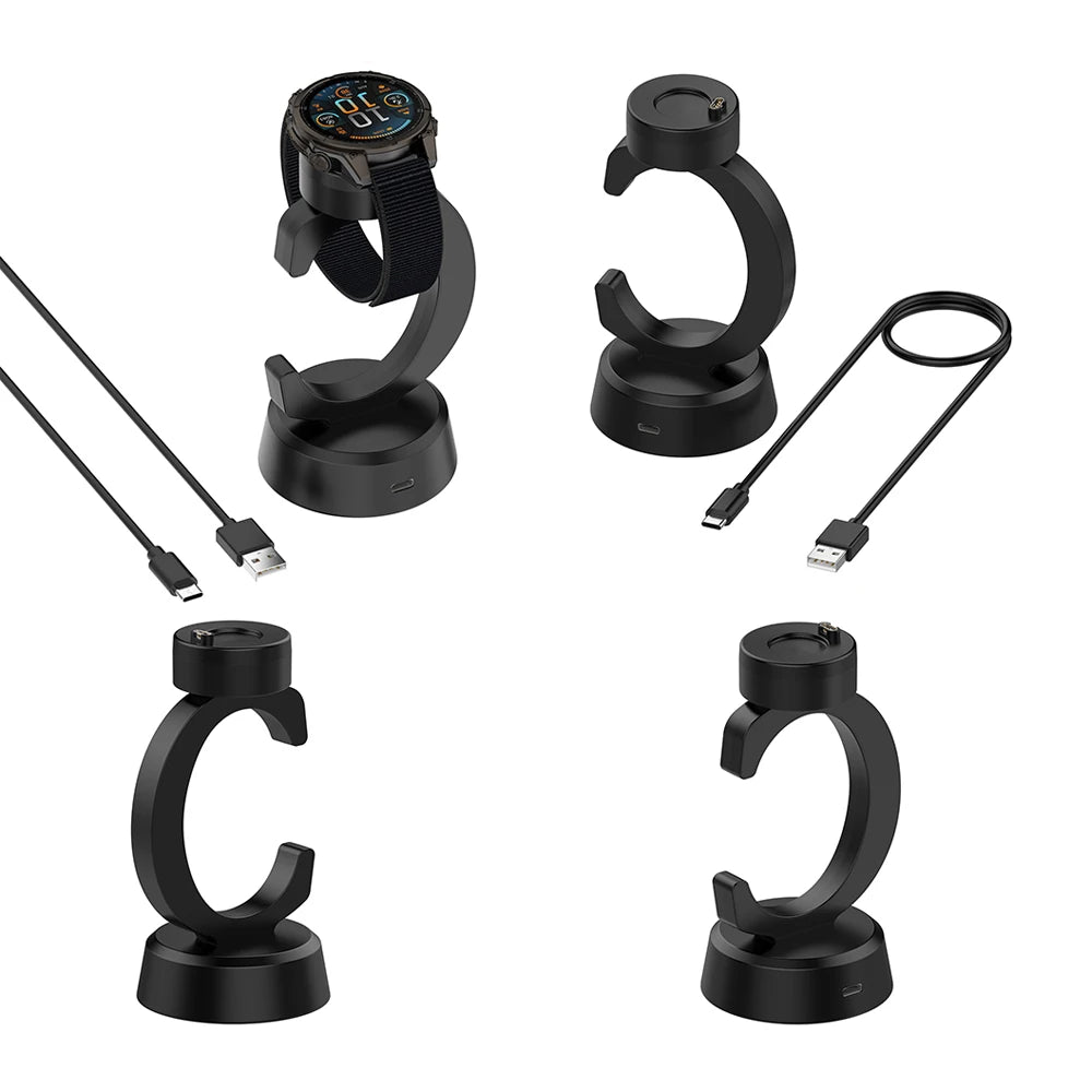 Charger for Garmin Fenix 8 Charging Dock Fenix E/7/ 6 Plus/ 5 Pro, Vivoactive 6/ 4s, Instinct 2X/ 3 Solar, Venu Sq Music/ 3/ 3S - Clear Quartz Market