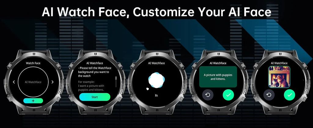 OUKITEL BT13 SmartWatch for Men 1.73" AMOLED 1000mAh, AI ChatGPT Bluetooth Calls Blood Oxygen Health Monitoring Fitness Watch