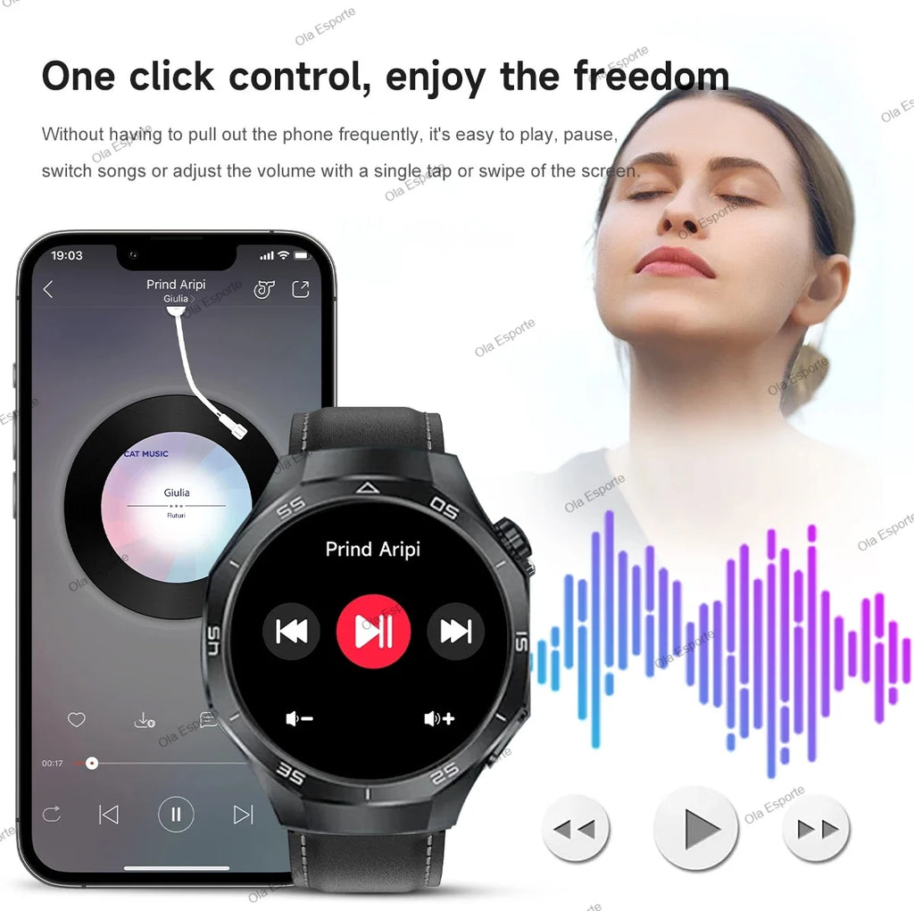 2025 New For Android ios Smart Watch Men HD AMOLED Screen GPS Motion trajectory Heart Rate Bluetooth Calls SmartWatch Waterproof