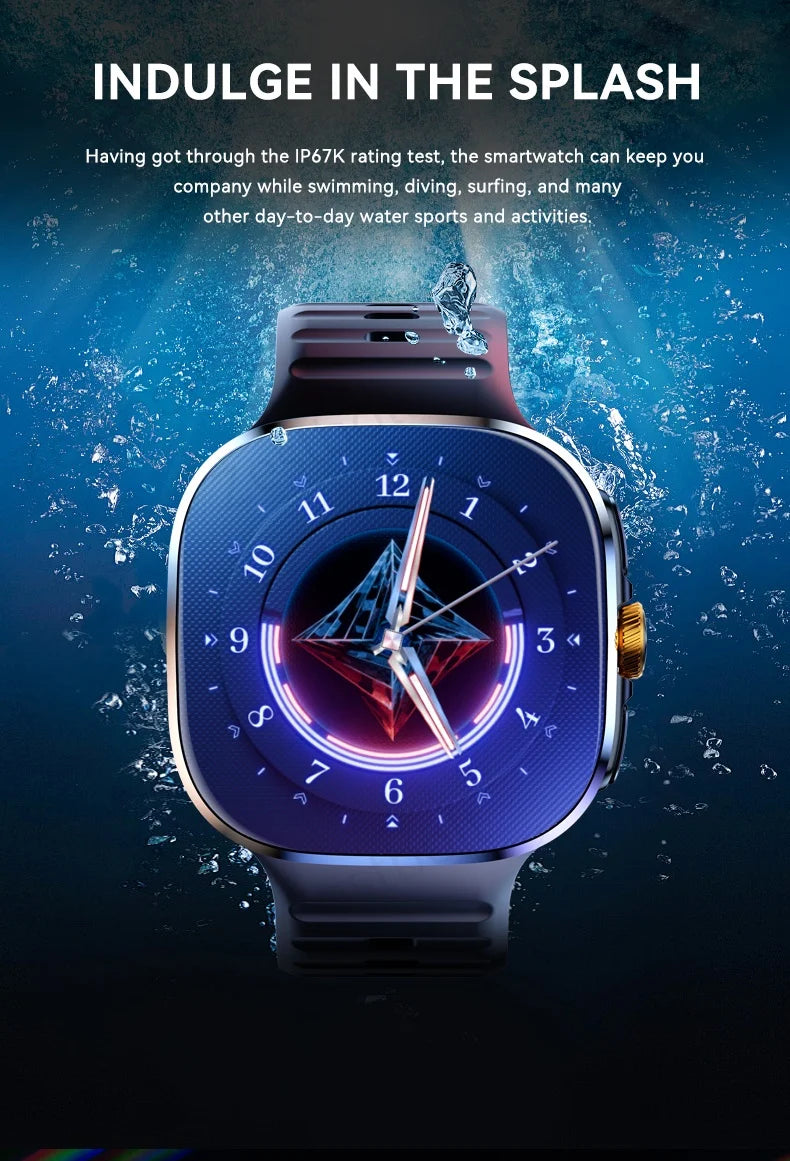 M99 Smartwatch 5G With 2.4inch Amoled Screen 900W Rotating Camera WIFI GPS Position Compass NFC Bluetooth Smart Watch Men Women - Clear Quartz Market
