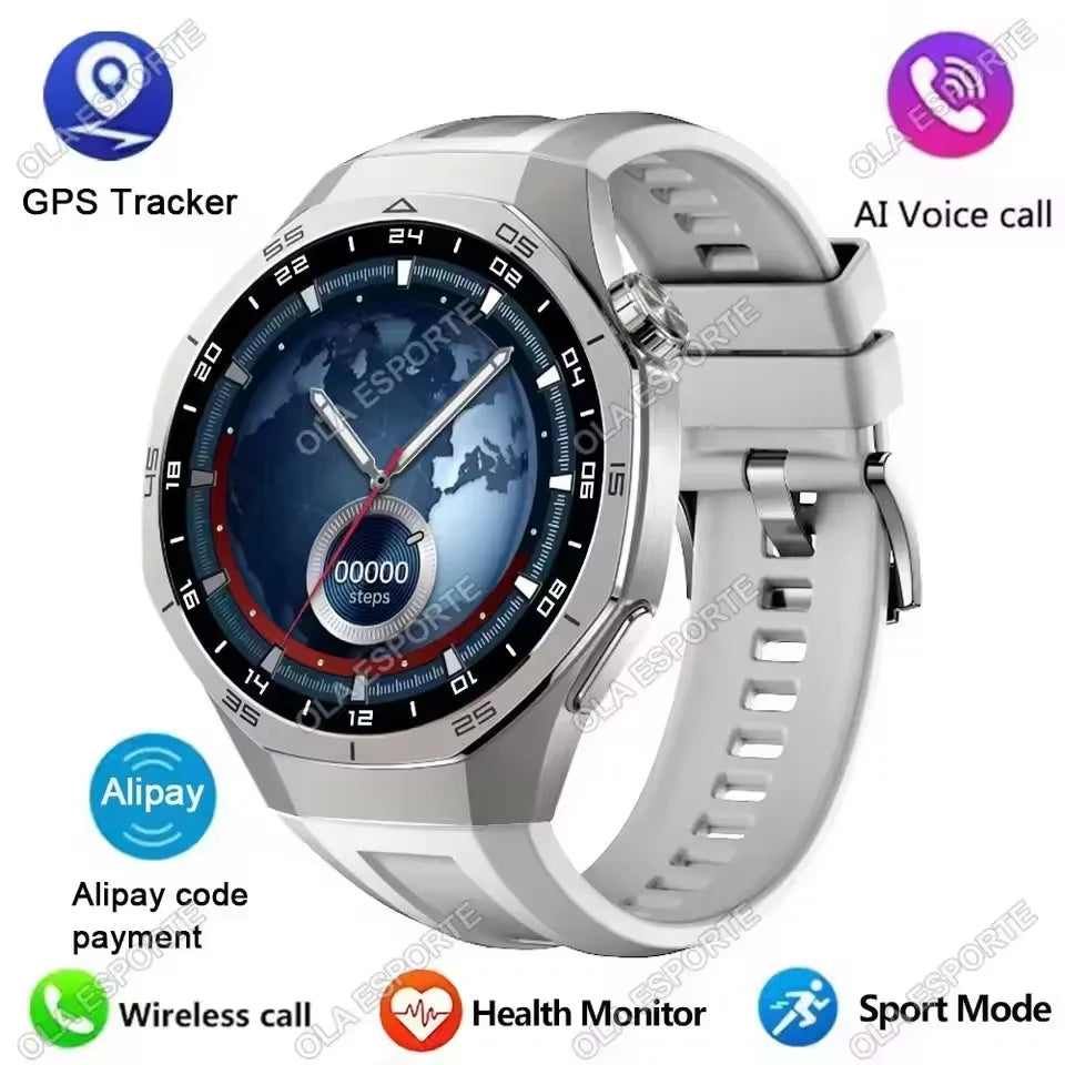 New GT5 Pro Smart Watch 2025 Men Women Heart Rate Bluetooth Call Dynamic Lsland 360*360 AMOLED Screen Waterproof Man Smartwatch
