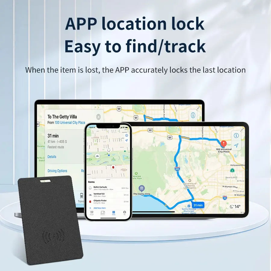 Wallet Anti-loss Card Ultra-thin GPS Tracking Smart Location Tag for iPhone Find My App Bluetooth Device Wireless Charging
