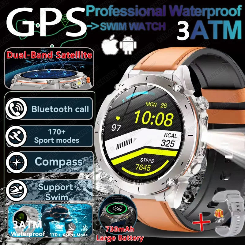 2025 For Huawei Stratos 4 GPS Smartwatch 1.43"AMOLED HD Screen Compass Barometric Altimeter Flashlight Voice Calling Smart Watch