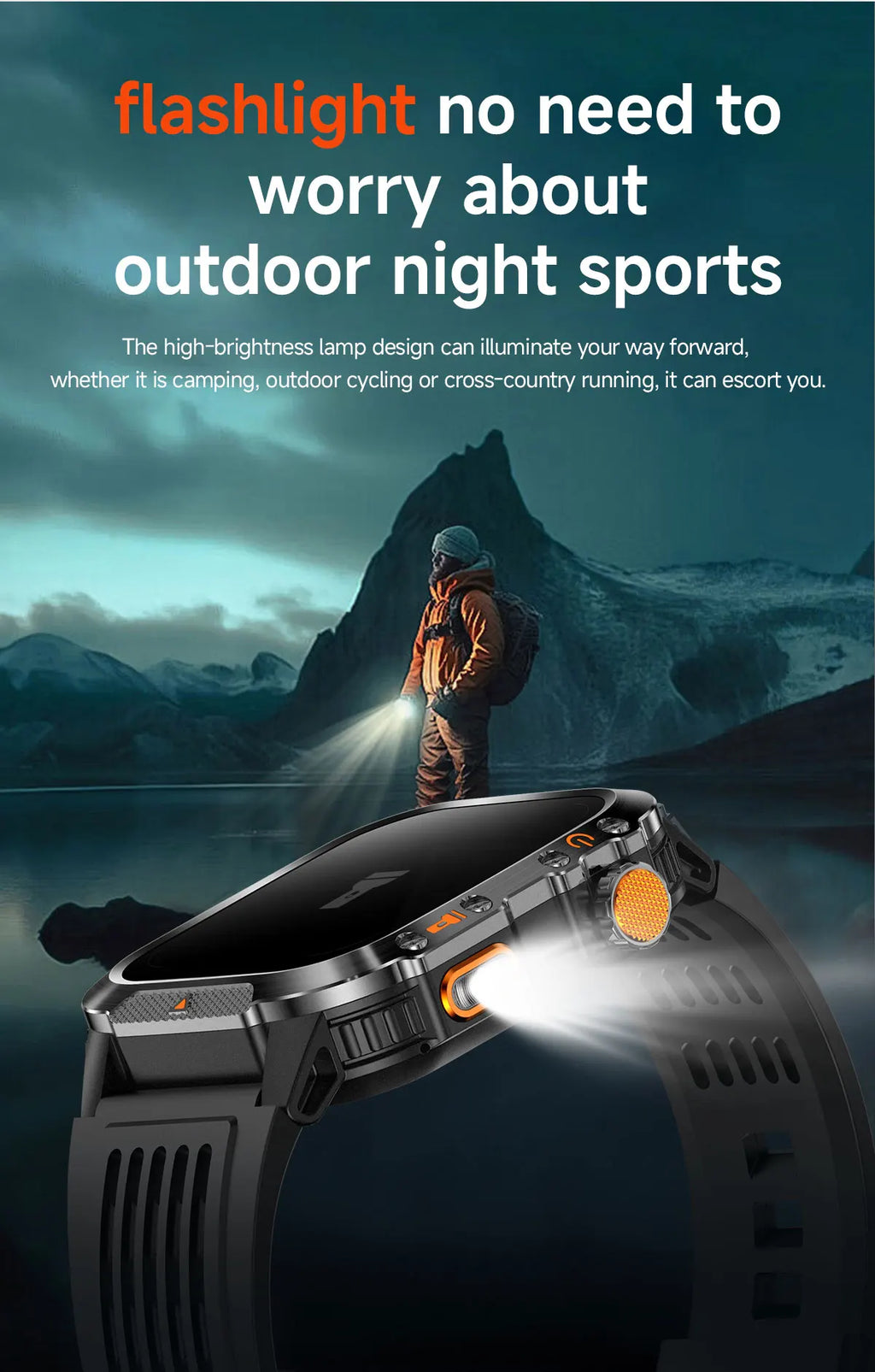 New Military Outdoor Sports GPS Smart Watch Men Built-in GPS Compass 10ATM Waterproof Swim Heart rate Bluetooth Call SmartWatch