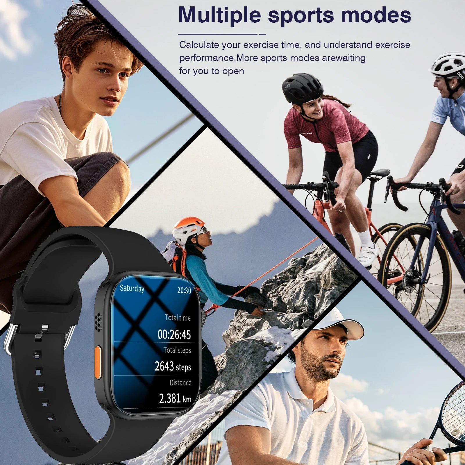 2.02 Inch HD Smartwatch, 1 Count Fashionable Smartwatch with BT Calling & Check Weather, Sports Tracking Smartwatch for Android - Clear Quartz Market