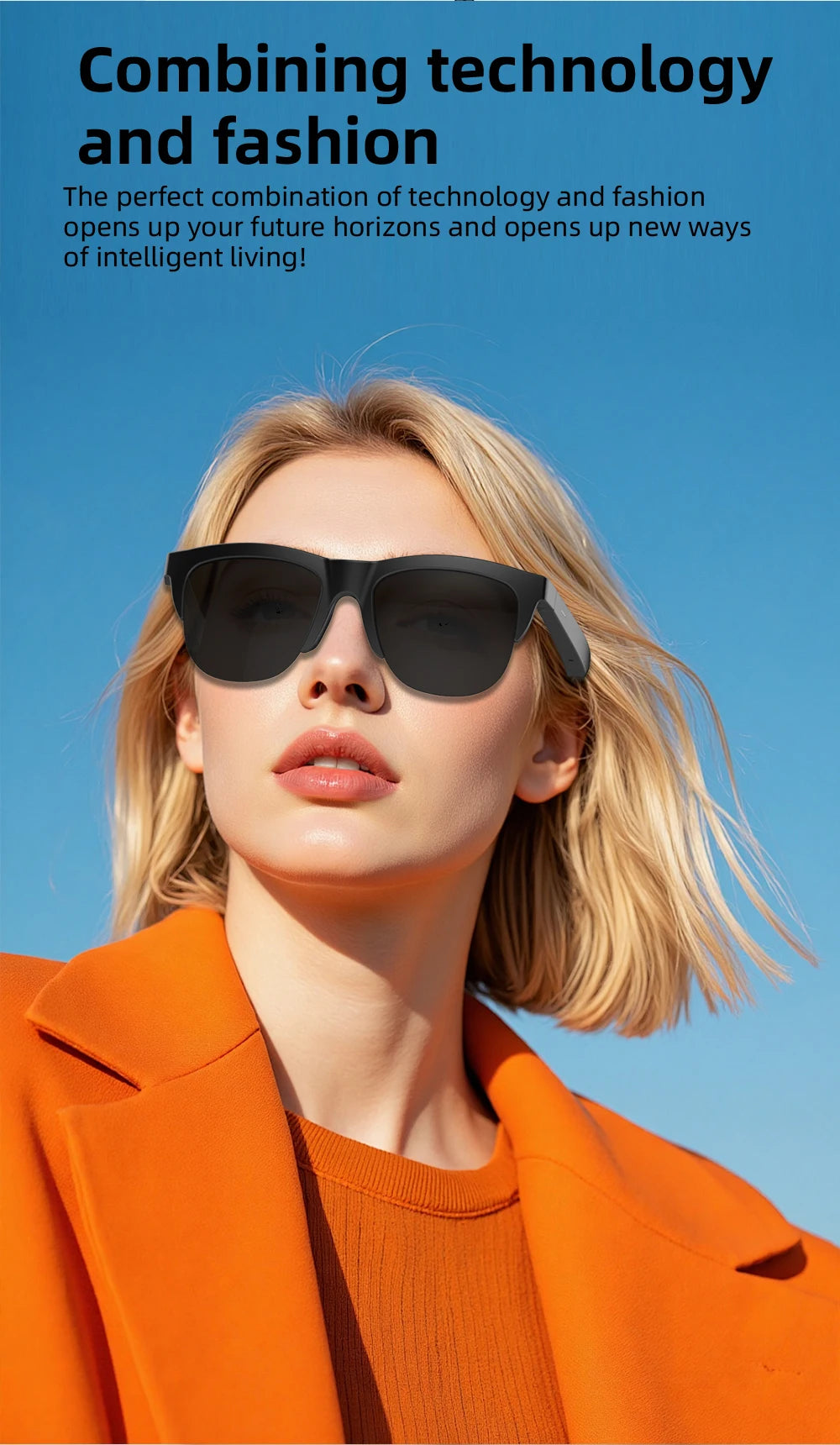 F02 Semi Frame Wireless Bluetooth Glasses Hands Free Calling Audio Streaming Lightweight Comfortable Design Budget Friendly