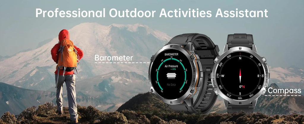 OUKITEL BT13 SmartWatch for Men 1.73" AMOLED 1000mAh, AI ChatGPT Bluetooth Calls Blood Oxygen Health Monitoring Fitness Watch