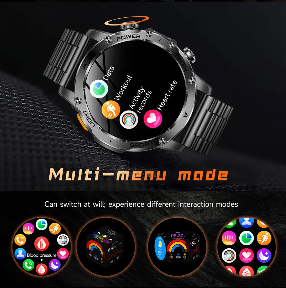 2025 New Military T-Rex3 Ultra 1000mAh Battery swim Smart watch tracker 5ATM Waterproof Heart Rate Sports tracker Smartwatch Men
