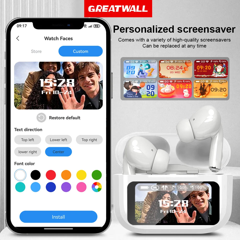 New Air Pro Wireless Bluetooth Earphones Headphones ANC Noise Reduction HiFi Sound Low Latency Earbuds HD Music Touch Headsets - Clear Quartz Market