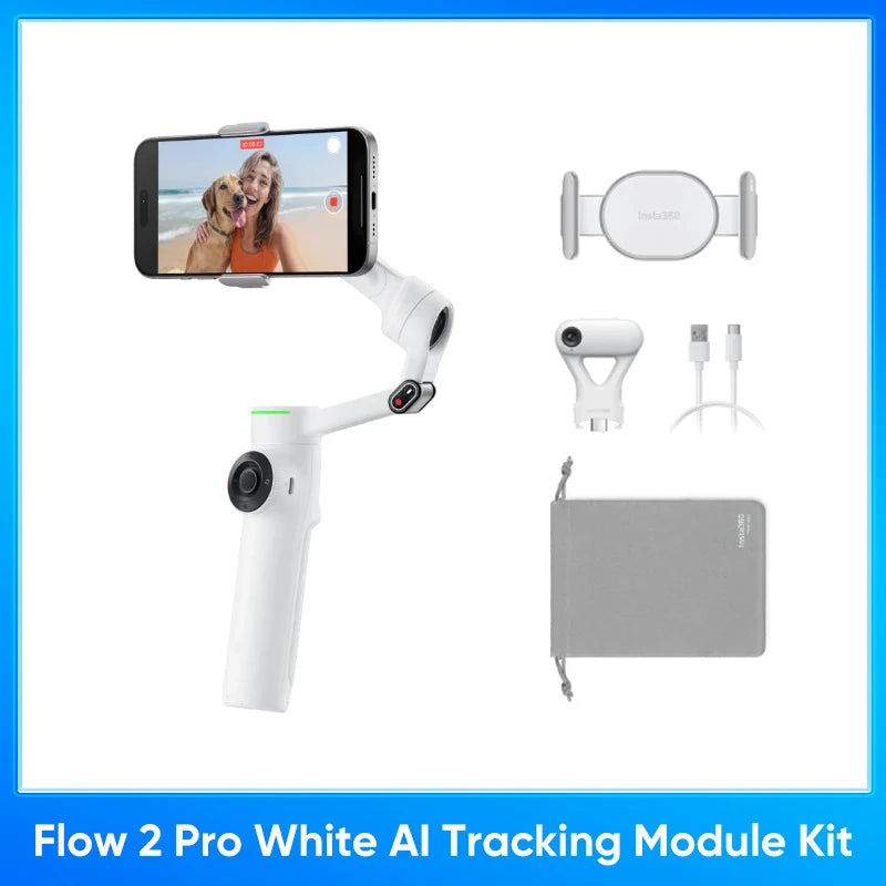 Insta360 Flow 2 Pro Handheld Gimbal Stabilizer AI Filmmaker 360° Infinite Pan Active Zoom Tracking For Insta 360 Flow 2pro