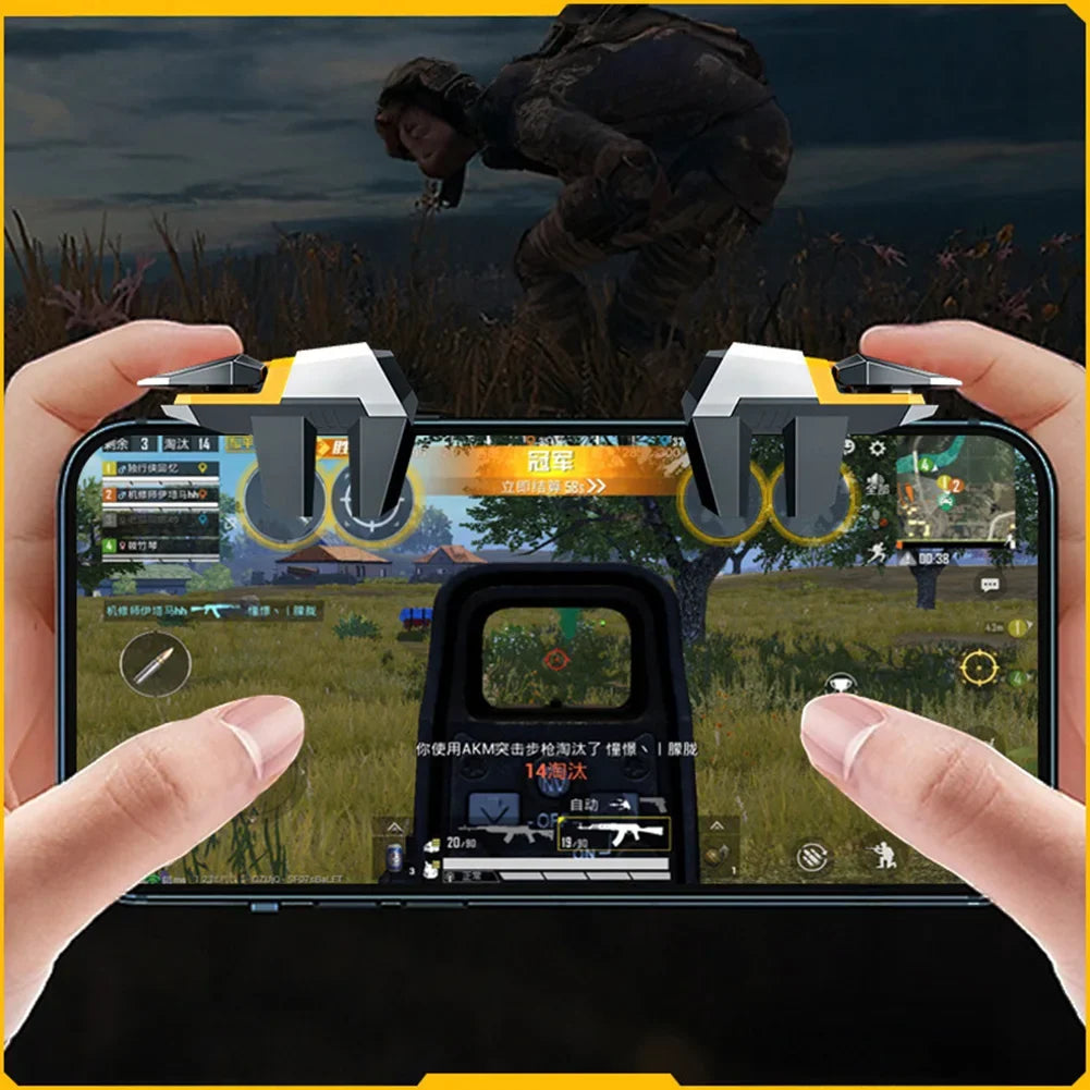 1 Pair PUBG Mobile Game Controller 4/6-Finger Linked Shooting Game Mechanical Trigger Physical Auxiliary Gaming Gear