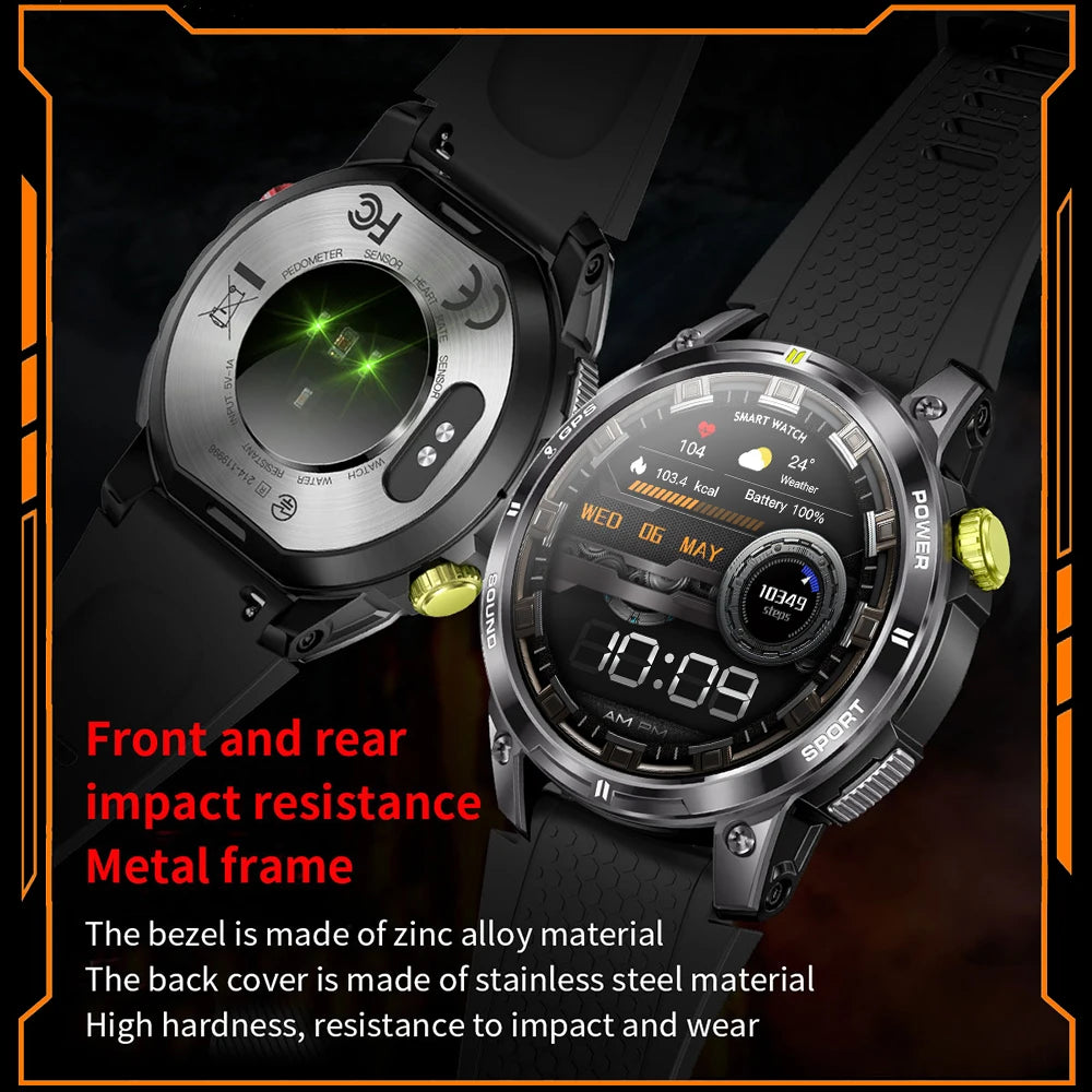 2025New GPS Bluetooth Call Smart Watch Men AMOLED HD Screen Heart Rate IP68 Waterproof Outdoor Sports Smartwatch For Android iOS