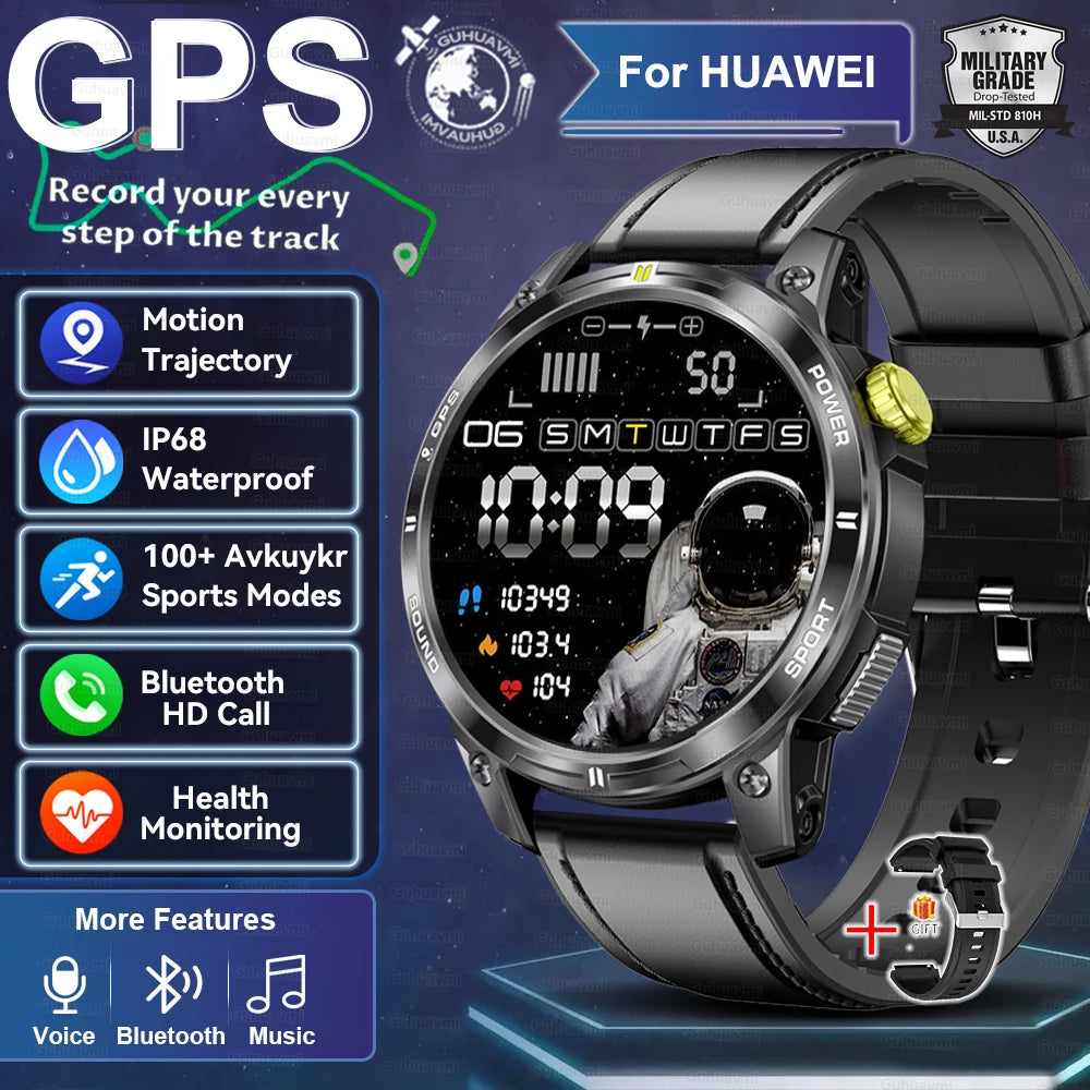 2025New GPS Bluetooth Call Smart Watch Men AMOLED HD Screen Heart Rate IP68 Waterproof Outdoor Sports Smartwatch For Android iOS
