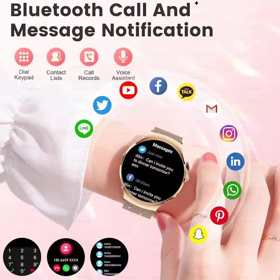 2025 New Xiaomi SmartWatch HD AMOLED Screen NFC Heart Rate Bluetooth Call Custom Dial Lady Sports Watch