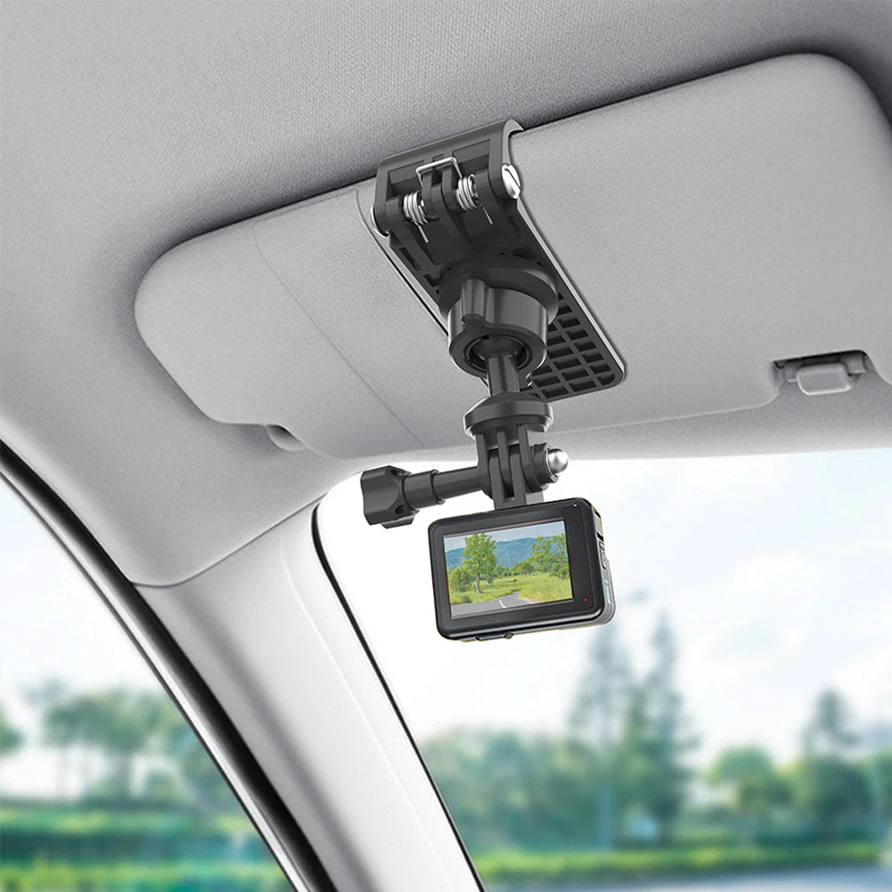 Car Sun Visor Action Camera Mount Bracket 1/4 Inch Adjustment Car Sun Visor Camera Mount for Osmo Pocket 3 Action 4 Insta360 X3 - Clear Quartz Market
