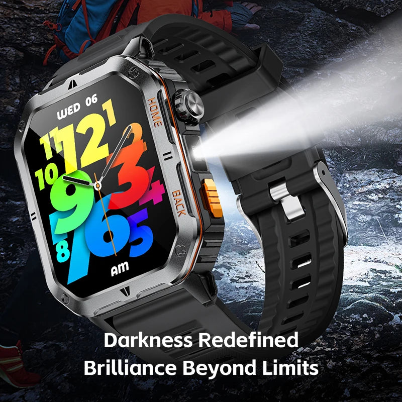 2025 New Military Outdoor 1000 mAh Battery Smart Watch Men GPS Sports Heart Rate IP68 Waterproof BT Calling Smartwatch Man xiaom