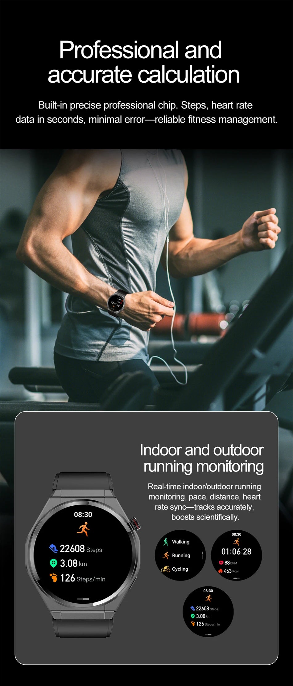 New Ultra Thin Smart Watch Men HD AMOLED 150+Sports NFC GPS Track IP68 Waterproof Health Monitor Bluetooth Call Smartwatch Woman