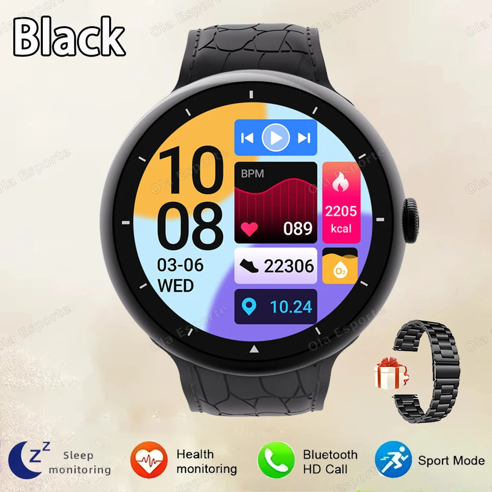 New Smart Watch Women AMOLED Screen Bluetooth Call NFC GPS Tracker Compass Sport Watches Fitness Clock Men Smartwatch Waterproof - Clear Quartz Market