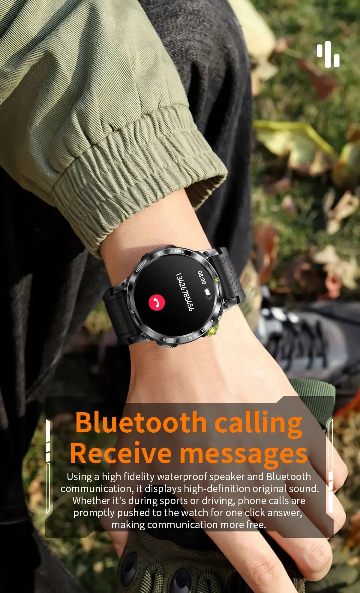 2025New GPS Bluetooth Call Smart Watch Men AMOLED HD Screen Heart Rate IP68 Waterproof Outdoor Sports Smartwatch For Android iOS