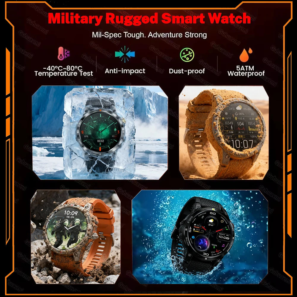 2025New GPS Bluetooth Call Smart Watch Men AMOLED HD Screen Heart Rate IP68 Waterproof Outdoor Sports Smartwatch For Android iOS