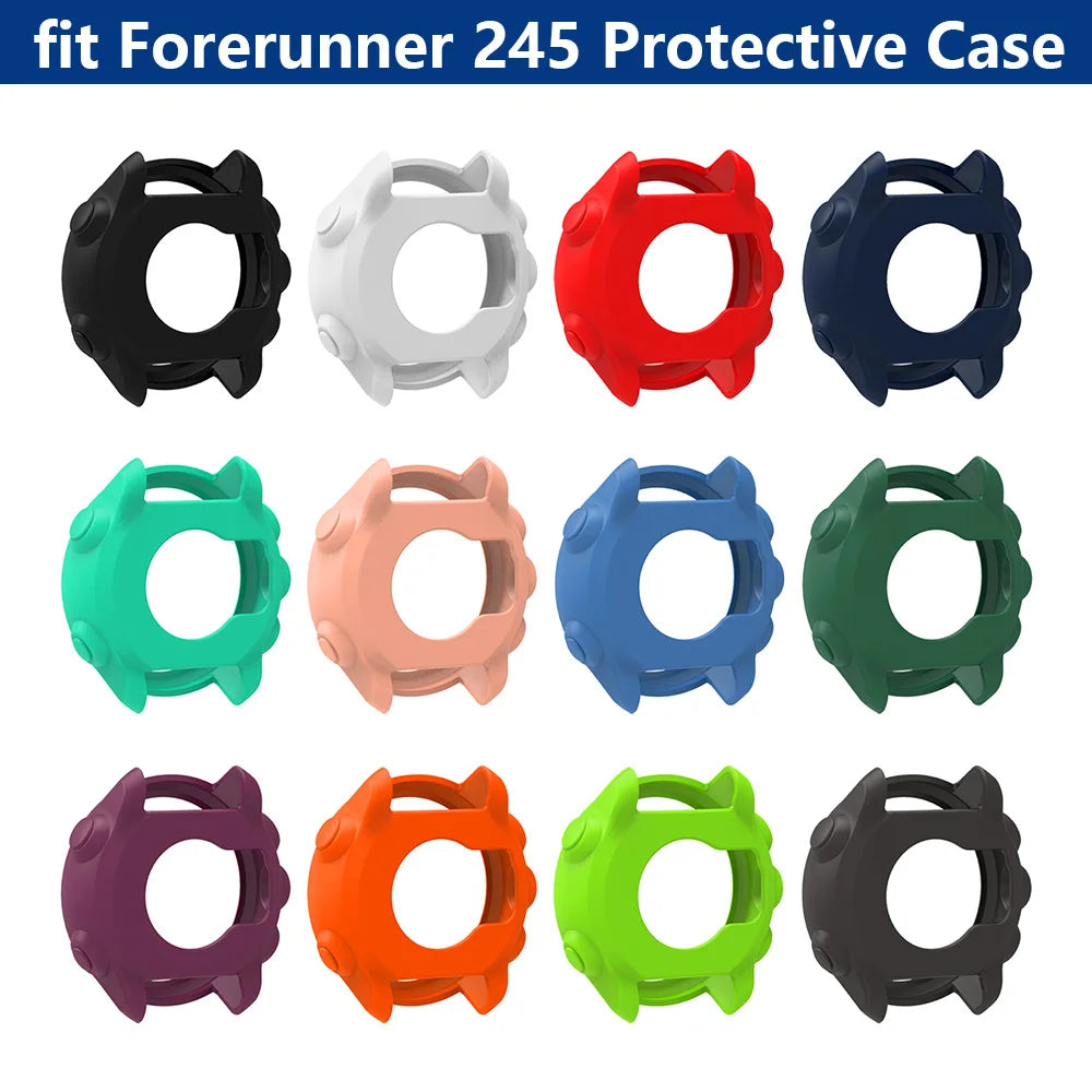 For Garmin Forerunner 245 Protective Case Soft Silicone Frame Protector fit Forerunner 245 Music