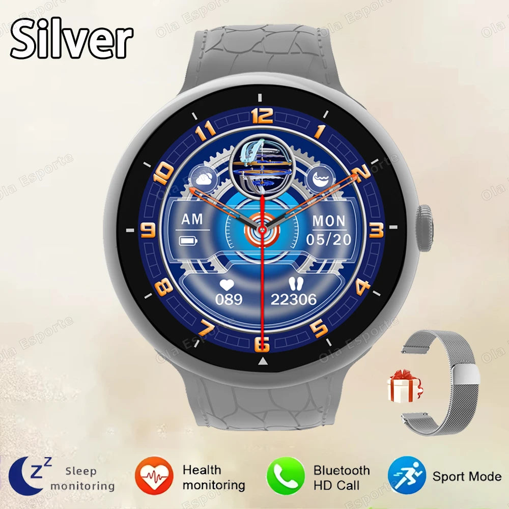 New Smart Watch Women AMOLED Screen Bluetooth Call NFC GPS Tracker Compass Sport Watches Fitness Clock Men Smartwatch Waterproof - Clear Quartz Market