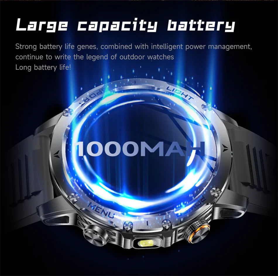 2025 New Military T-Rex3 Ultra 1000mAh Battery swim Smart watch tracker 5ATM Waterproof Heart Rate Sports tracker Smartwatch Men