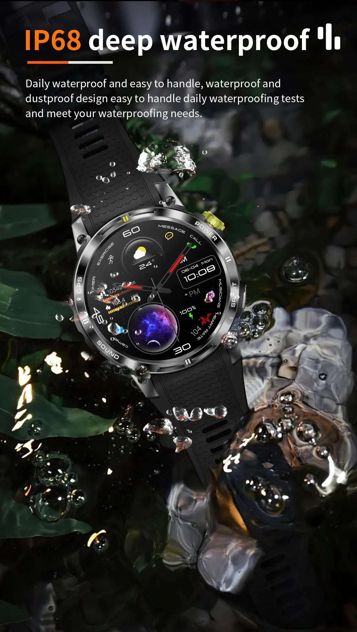 2025New GPS Bluetooth Call Smart Watch Men AMOLED HD Screen Heart Rate IP68 Waterproof Outdoor Sports Smartwatch For Android iOS