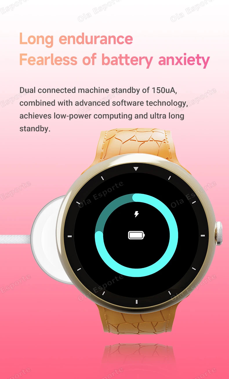 New Smart Watch Women AMOLED Screen Bluetooth Call NFC GPS Tracker Compass Sport Watches Fitness Clock Men Smartwatch Waterproof