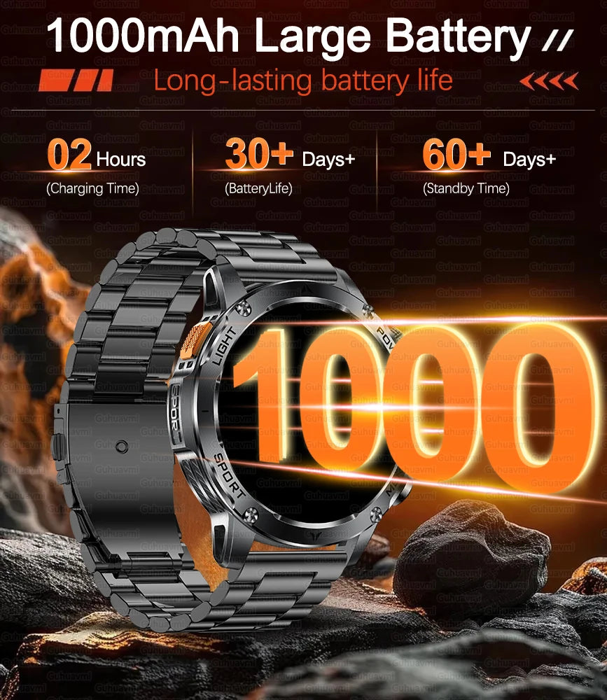 2025 New Military T-Rex3 Ultra 1000mAh Battery swim Smart watch tracker 5ATM Waterproof Heart Rate Sports tracker Smartwatch Men