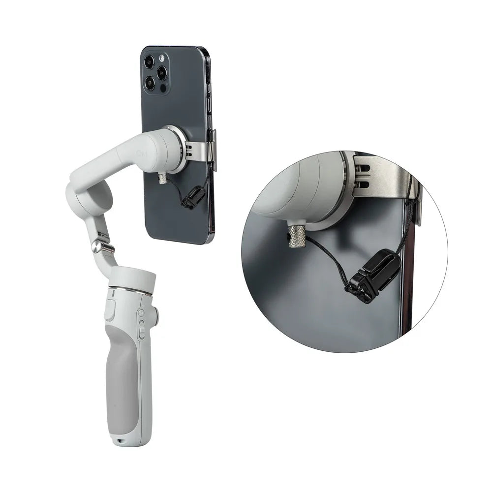 For DJI OM 7/7P/6 Magnetic Phone Holder Anti-lost Strap Rope Osmo Mobile7 Gimbal Anti-drop Lanyard Prevent Phone from Fall down - Clear Quartz Market