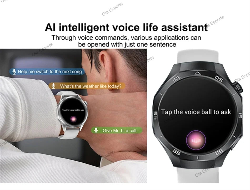 2025 New For Android ios Smart Watch Men HD AMOLED Screen GPS Motion trajectory Heart Rate Bluetooth Calls SmartWatch Waterproof